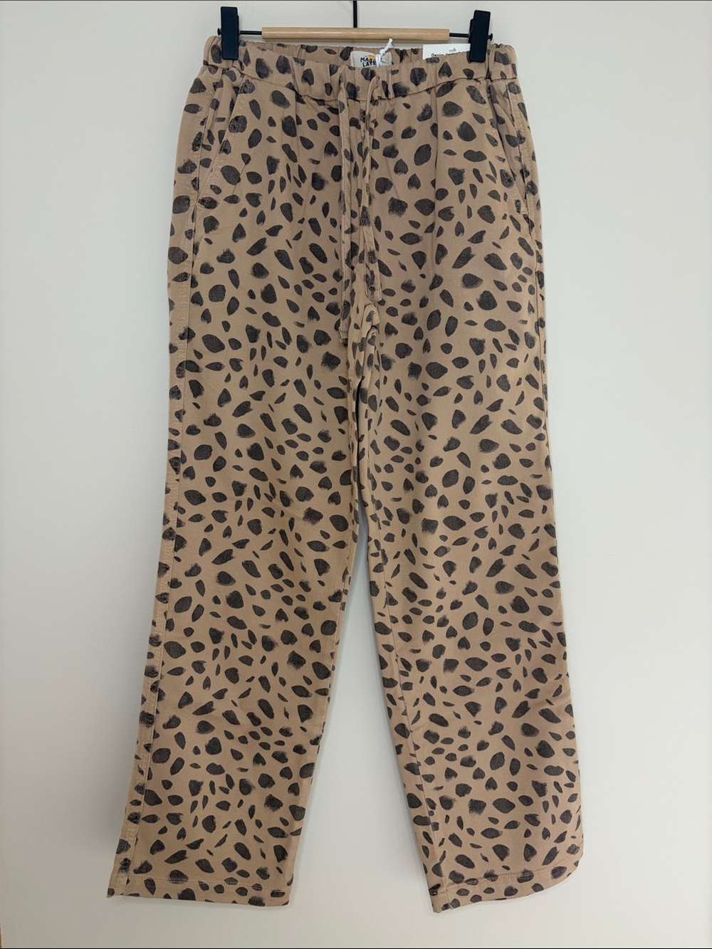 Marine Layer Denim Drawstring Pant Extra Small XS Abstract Animal Print Cheetah